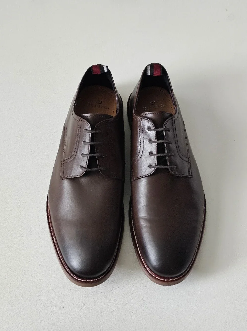 Ben Sherman Brent Plain Toe Leather Derby Dress Shoes Dark Brown Men's US 13 NWT